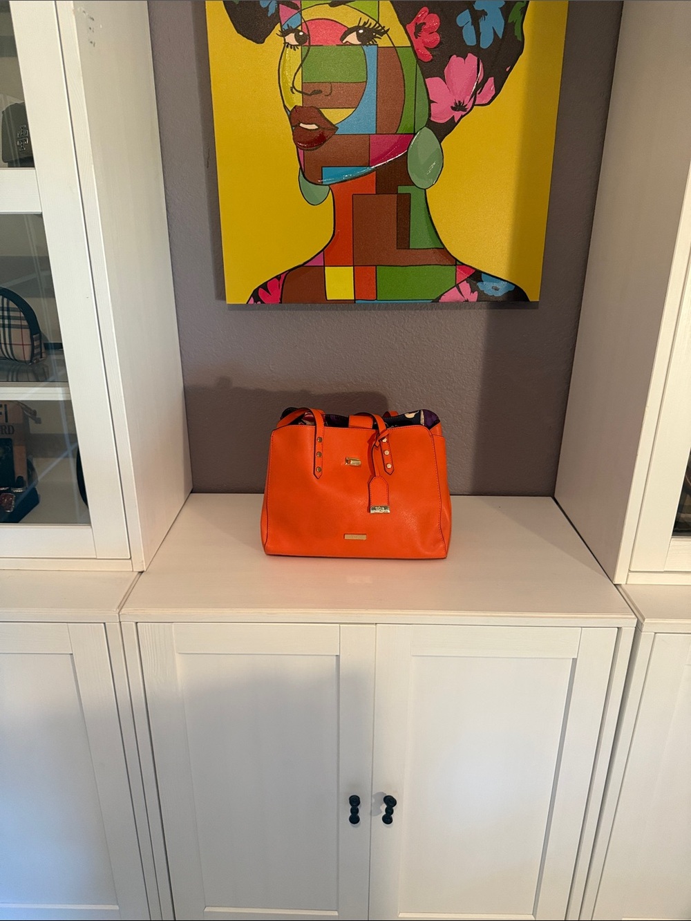 Trina Turk Bright Orange Structured Tote